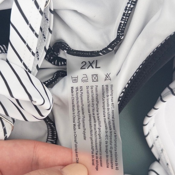 Womens Swim Dress Size XXL Navy White Stripe One Piece Retro Swim Nautical Beach - Picture 4 of 4